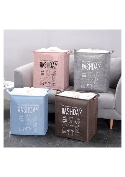 Gri Stil 52X43X33CM Büyük Kapasiteli Çamaşır Sepeti Katlanabilir Giyim Yorgan Depolama Sepeti Kirli Giysiler Çamaşır Banyo Organizatör Sepetleri Modern (Yurt Dışından) modelleri