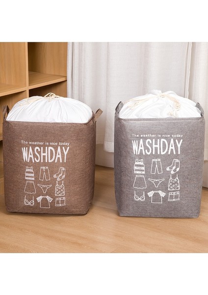 Gri Stil 52X43X33CM Büyük Kapasiteli Çamaşır Sepeti Katlanabilir Giyim Yorgan Depolama Sepeti Kirli Giysiler Çamaşır Banyo Organizatör Sepetleri Modern (Yurt Dışından) indirimleri