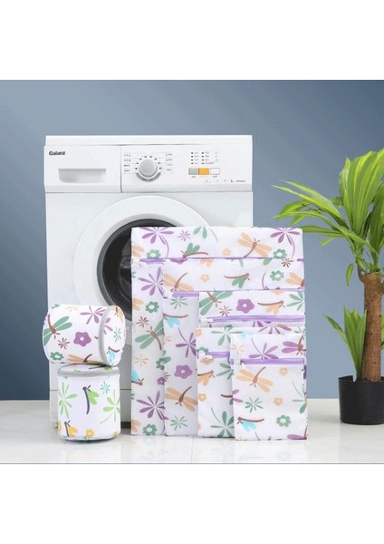 M 30CM-40CM Stili Yeni Stil Mor Yusufçuk Desen Baskı Çamaşır Torbası Çamaşır Makinesi Özel Saklama Çantası Sütyen Silindirik Çamaşır Torbası (Yurt Dışından) indirimleri