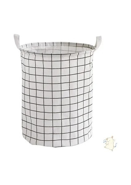 Yazma Stili Pamuk Keten Kirli Çamaşır Sepeti Katlanabilir Yuvarlak Su Geçirmez Organizatör Kova Giyim Çocuk Oyuncağı Büyük Kapasiteli Depolama Ev (Yurt Dışından)