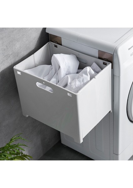 Açık Sarı Stil S Beden Katlanabilir Çamaşır Sepeti Duvara Monte Plastik Kirli Giysiler Saklama Sepeti Çeşitli Eşyalar Organizatör Banyo Yumruksuz Depolama Sepeti (Yurt Dışından) fiyatları
