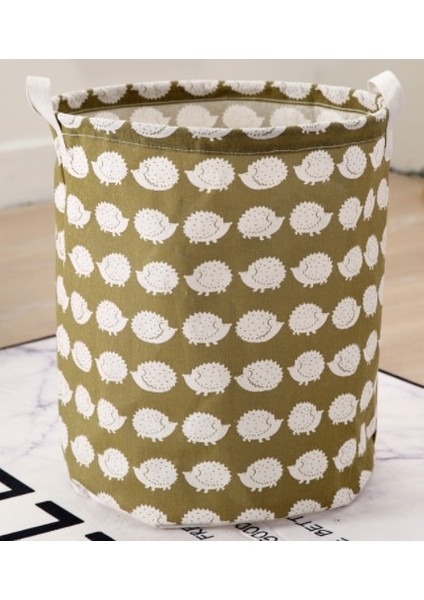 Ciwei Tarzı 35X35X45CM Pamuk Keten Kirli Çamaşır Sepeti Katlanabilir Yuvarlak Su Geçirmez Organizatör Kova Giyim Çocuk Oyuncağı Büyük Kapasiteli Depolama Ev (Yurt Dışından)