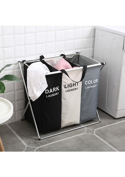 Açık Gri Tarzı Ev Büyük Kirli Giysiler Depolama Katlanabilir Çamaşır Sepeti Oxford Kumaş Su Geçirmez Üç Izgara Organizatör Sepeti Çamaşır Sepeti (Yurt Dışından) modelleri