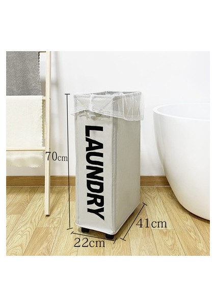 Pro 27 Açık Gri Stili Ev X-Large Ince Katlanabilir Çamaşır Sepeti Sepetleri Depolama Odası Organizatör Yatak Odası Cesto Ropa Sucia Için Tekerlekler (Yurt Dışından)