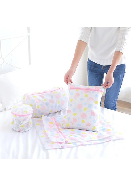 S 30X40CM Stili 5 Boyutlu Fermuarlı Örgü Çamaşır Yıkama Torbaları Katlanabilir Hassas Iç Çamaşırı Sütyen Çorap Iç Çamaşırı Çamaşır Makinesi Giysi Koruma Ağı (Yurt Dışından)