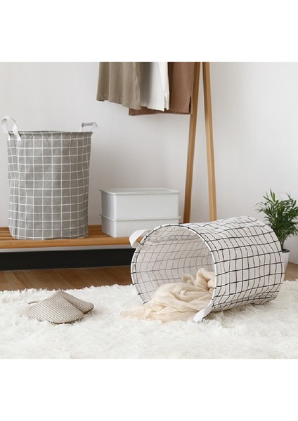 Ciwei Tarzı 35X35X45CM Pamuk Keten Kirli Çamaşır Sepeti Katlanabilir Yuvarlak Su Geçirmez Organizatör Kova Giyim Çocuk Oyuncağı Büyük Kapasiteli Depolama Ev (Yurt Dışından) indirimleri