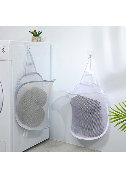 Gri Tarzı Duvar Asılı Örgü Çamaşır Sepeti Büyük Kapasiteli Kirli Giysiler Sepet Katlanabilir Çamaşır Torbası Çok Fonksiyonlu Taşınabilir Depolama Sepetleri (Yurt Dışından) fiyatları