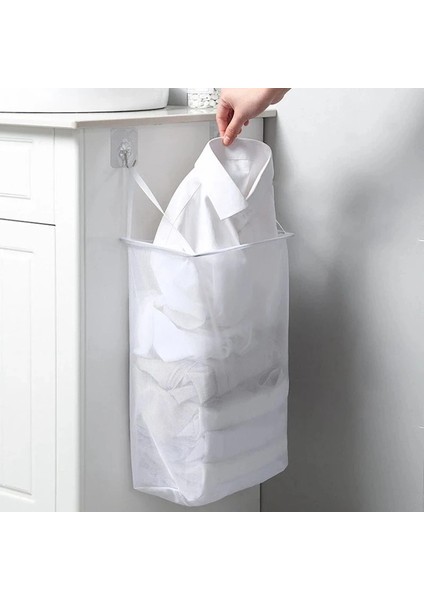 Beyaz Stil 1 Adet Duvara Monte Katlanabilir Banyo Çamaşır Saklama Çantası Çamaşır Organizatör Taşınabilir Kirli Giysiler Sepeti Banyo Aksesuarları (Yurt Dışından) modelleri
