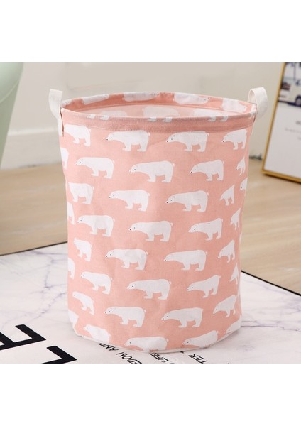 A-9 Stili Pamuk Keten Kirli Çamaşır Sepeti Katlanabilir Yuvarlak Su Geçirmez Organizatör Kova Giyim Çocuk Oyuncağı Büyük Kapasiteli Depolama Ev (Yurt Dışından)