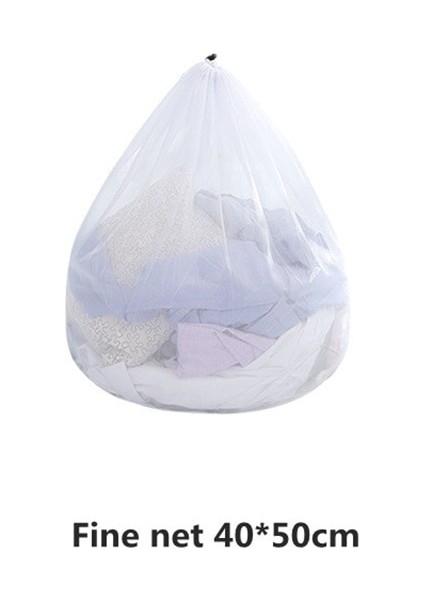 Ince Ağ 40-50CM Stili 8 Boyutlu Çamaşır Torbaları Ipli Örgü Iç Çamaşır Sepeti Polyester Net Çamaşır Makinesi Torbası Büyük Kapasiteli Kirli Çamaşır Torbası (Yurt Dışından)