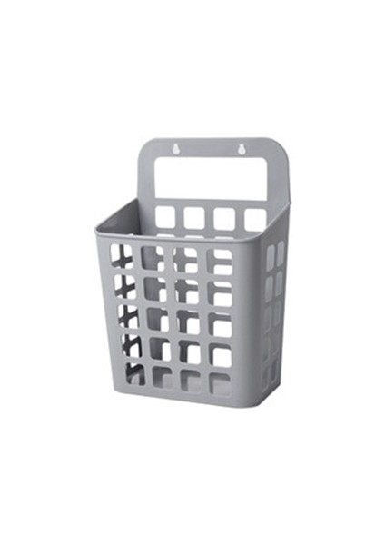 Orta Gri Tarzı 1 Adet Duvara Monte Büyük Çamaşır Sepeti Ev Banyo Delme Ücretsiz Kirli Giysiler Saklama Sepeti Plastik Oymalı Sepet (Yurt Dışından)