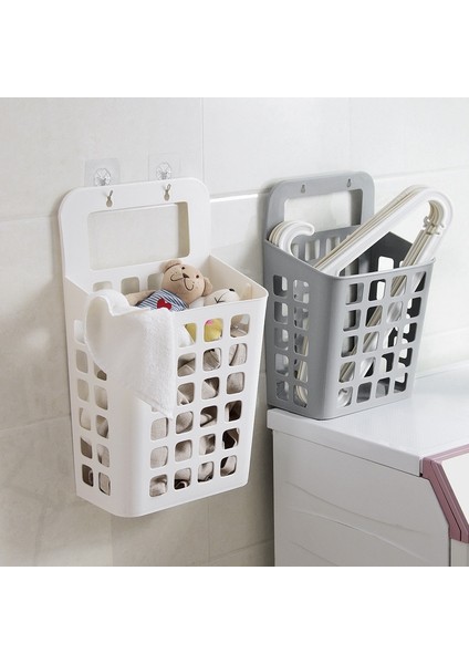 Orta Gri Tarzı 1 Adet Duvara Monte Büyük Çamaşır Sepeti Ev Banyo Delme Ücretsiz Kirli Giysiler Saklama Sepeti Plastik Oymalı Sepet (Yurt Dışından) modelleri
