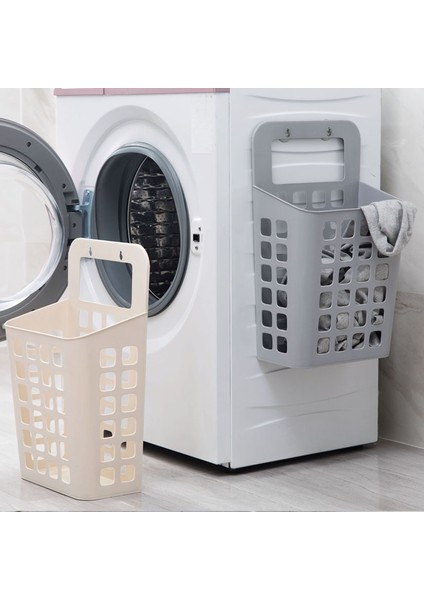 Orta Gri Tarzı 1 Adet Duvara Monte Büyük Çamaşır Sepeti Ev Banyo Delme Ücretsiz Kirli Giysiler Saklama Sepeti Plastik Oymalı Sepet (Yurt Dışından) fırsatları
