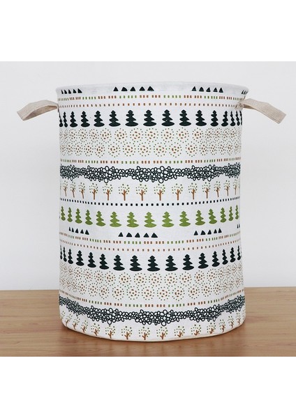Stil-05 Stili 35X35X45CM Pamuk Keten Kirli Çamaşır Sepeti Katlanabilir Yuvarlak Su Geçirmez Organizatör Kova Giyim Çocuk Oyuncağı Büyük Kapasiteli Depolama Ev (Yurt Dışından)