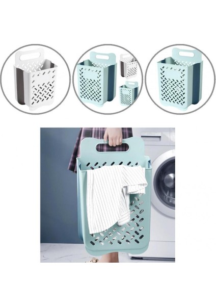 Gri Tarzı Banyo Katlanır Kirli Giysiler Depolama Sepeti Çamaşır Sepeti Ev Duvar Asılı Büyük Taşınabilir Yumruksuz Giysi Kovası Koymak (Yurt Dışından) fiyatları