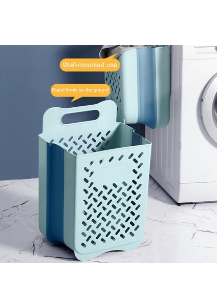 Gri Tarzı Banyo Katlanır Kirli Giysiler Depolama Sepeti Çamaşır Sepeti Ev Duvar Asılı Büyük Taşınabilir Yumruksuz Giysi Kovası Koymak (Yurt Dışından) indirimleri