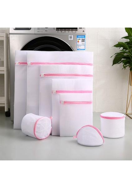 Kaba Net 50CMX60CM Stili Pembe Fermuarlı Örgü Çamaşır Yıkama Torbaları Polyester Çamaşır Sutyen Çantaları Iç Çamaşırı Sutyen Iç Çamaşırı Çamaşır Makinesi Giysi Koruma Ağı (Yurt Dışından)