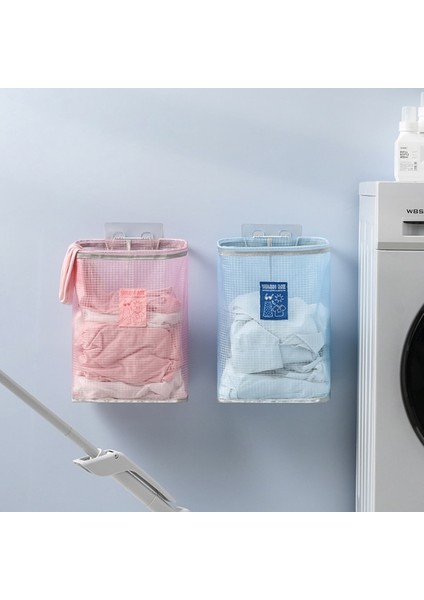 Pembe Stil Çamaşır Sepeti Örgü Çanta Katlanabilir Çamaşır Sepeti Yapıştırıcı Iç Çamaşırı Çorap Kirli Giysiler Saklama Çantası Çocuk Oyuncağı Depolama Kovası (Yurt Dışından) fırsatları
