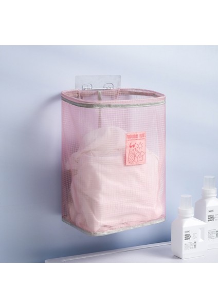 Pembe Stil Çamaşır Sepeti Örgü Çanta Katlanabilir Çamaşır Sepeti Yapıştırıcı Iç Çamaşırı Çorap Kirli Giysiler Saklama Çantası Çocuk Oyuncağı Depolama Kovası (Yurt Dışından) indirimleri