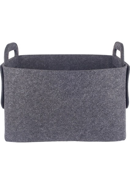 Koyu Gri Tarzı 36X25X23CM Katlanabilir Çamaşır Sepeti Keçe Depolama Sepeti Dokunmamış Enkaz Depolama Sepeti Kirli Giysiler Sepeti Oyuncak Saklama Kutusu (Yurt Dışından)