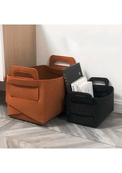 Koyu Gri Tarzı 36X25X23CM Katlanabilir Çamaşır Sepeti Keçe Depolama Sepeti Dokunmamış Enkaz Depolama Sepeti Kirli Giysiler Sepeti Oyuncak Saklama Kutusu (Yurt Dışından) modelleri