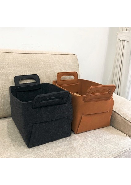 Koyu Gri Tarzı 36X25X23CM Katlanabilir Çamaşır Sepeti Keçe Depolama Sepeti Dokunmamış Enkaz Depolama Sepeti Kirli Giysiler Sepeti Oyuncak Saklama Kutusu (Yurt Dışından) fırsatları