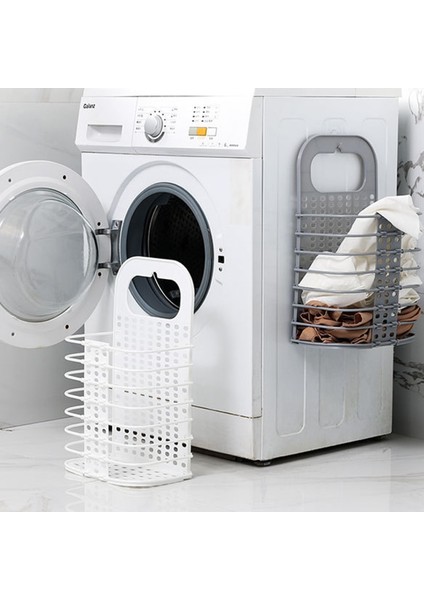 Beyaz Stil Kirli Çamaşır Sepeti Banyo Katlanır Çamaşır Sepeti Plastik Duvara Monte Kirli Elbise Tutucu Organizatör Saklama Sepeti (Yurt Dışından) modelleri