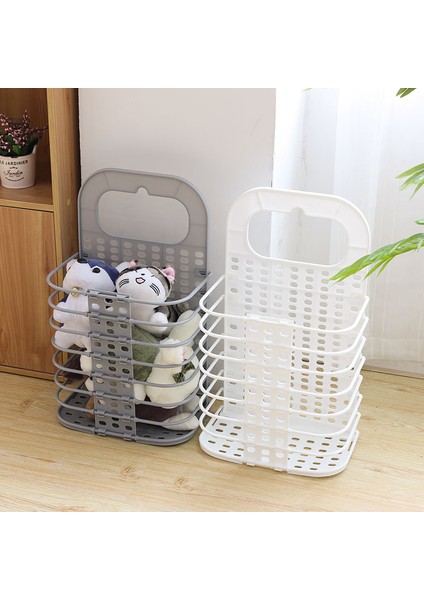 Beyaz Stil Kirli Çamaşır Sepeti Banyo Katlanır Çamaşır Sepeti Plastik Duvara Monte Kirli Elbise Tutucu Organizatör Saklama Sepeti (Yurt Dışından) indirimleri