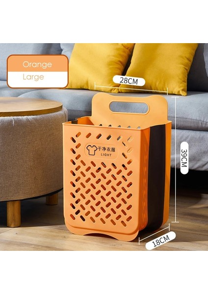 Turuncu Tarzı Giyim Saklama Sepeti Büyük Kapasiteli Kirli Giysi Saklama Kutusu Organizatör Duvara Monte Katlanır Ev Çamaşır Sepeti (Yurt Dışından)