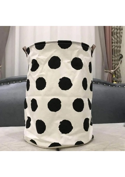 Nokta Stili 30X33CM Ev Bezi Kirli Çamaşır Saklama Sepeti Büyük Kapasiteli Su Geçirmez Oyuncaklar Organizatör Kutusu Katlanır Çamaşır Sepeti (Yurt Dışından)