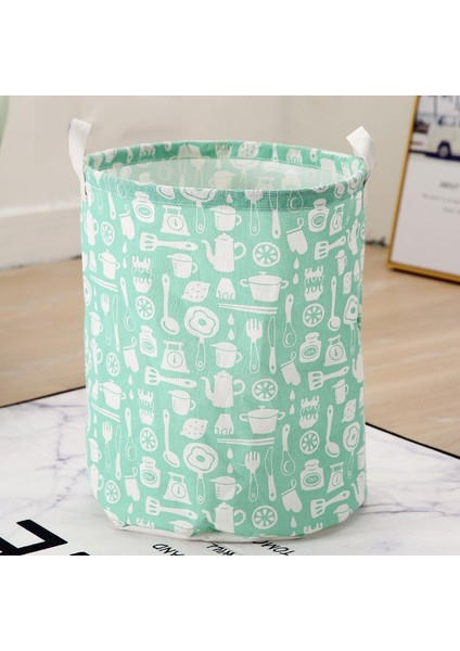 A-13 Stili Pamuk Keten Kirli Çamaşır Sepeti Katlanabilir Yuvarlak Su Geçirmez Organizatör Kova Giyim Çocuk Oyuncağı Büyük Kapasiteli Depolama Ev (Yurt Dışından)