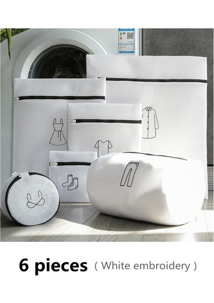 Mavi 6 Parça Set Stili 1 Takım Nakış Çamaşır Torbası Yıkama Sutyen Iç Çamaşırı Yıkama Torbaları Polyester Örgü Çamaşır Sepeti Ev Katlanabilir Yıkama Kitleri (Yurt Dışından) fırsatları