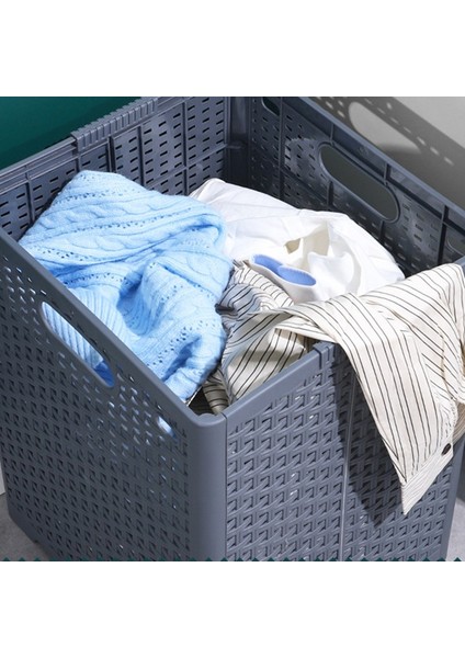 Gri Tarzı Kirli Giysi Sepeti Çamaşır Sepeti Banyo Katlanır Kirli Giysi Sepeti Içi Boş Plastik Kirli Giysi Saklama Sepeti (Yurt Dışından) indirimleri
