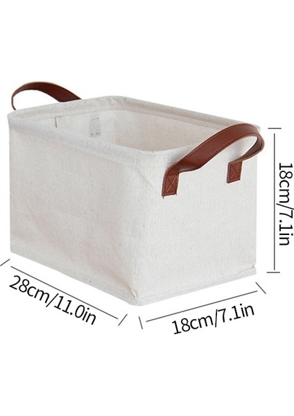 S-18X18X28CM Stili Pamuklu Keten Kirli Giysiler Çamaşır Sepeti Saplı Katlanabilir Çamaşır Sepet Oyuncak Depolama Ev Çeşitli Eşyalar Depolama Sepeti (Yurt Dışından)
