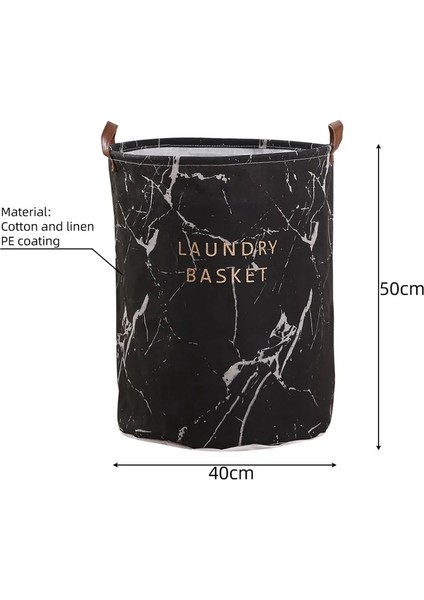 A4 40X50CM Stili Su Geçirmez Giyim Çamaşır Sepeti Çanta Katlanır Çamaşır Sepeti Büyük Kapasiteli Giysi Saklama Çantası Çocuk Oyuncağı Depolama Kovası (Yurt Dışından)