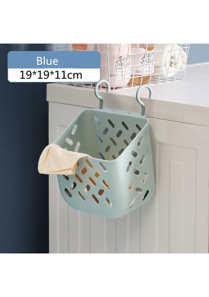 Küçük Mavi Stil Katlanabilir Plastik Kirli Çamaşır Sepeti Ev Banyo Tuvalet Çeşitli Eşyalar Iç Çamaşırı Cothes Duvara Monte Saklama Sepeti Kutusu Organizatör (Yurt Dışından)