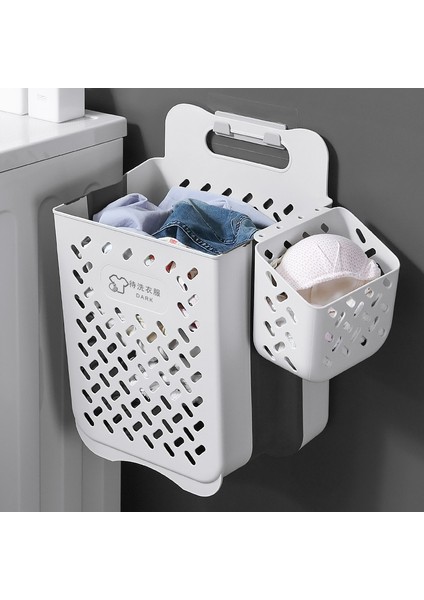 Küçük Mavi Stil Katlanabilir Plastik Kirli Çamaşır Sepeti Ev Banyo Tuvalet Çeşitli Eşyalar Iç Çamaşırı Cothes Duvara Monte Saklama Sepeti Kutusu Organizatör (Yurt Dışından) modelleri