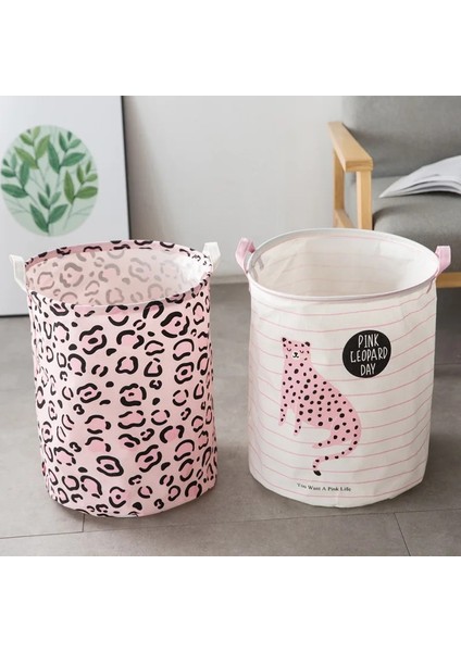 B Tarzı Banyo Katlanır Çamaşır Sepeti Leopar Baskı Organizatör Saklama Sepeti Katlanır Çanta Çamaşır Sepeti Kulplu Çamaşır Ürünü (Yurt Dışından) modelleri