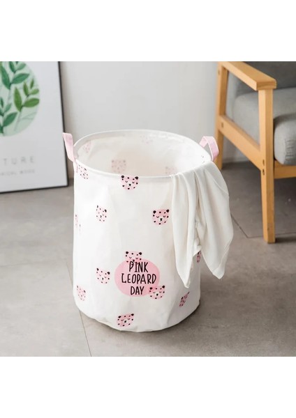 B Tarzı Banyo Katlanır Çamaşır Sepeti Leopar Baskı Organizatör Saklama Sepeti Katlanır Çanta Çamaşır Sepeti Kulplu Çamaşır Ürünü (Yurt Dışından) indirimleri