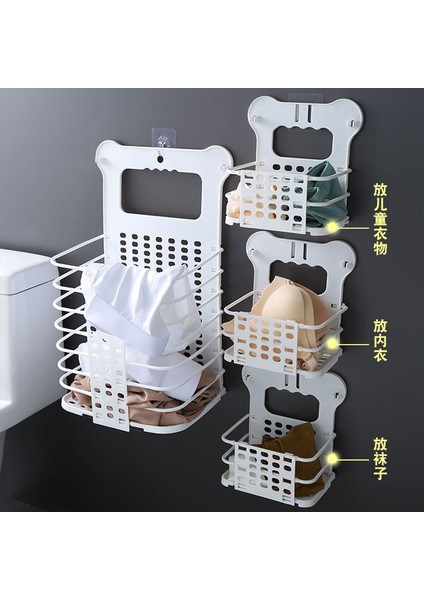 S B Tarzı Katlanabilir Kirli Çamaşır Sepeti Deliksiz Duvara Asılı Kirli Çamaşır Saklama Sepeti Çok Fonksiyonlu Ev Banyo Depolama (Yurt Dışından) modelleri