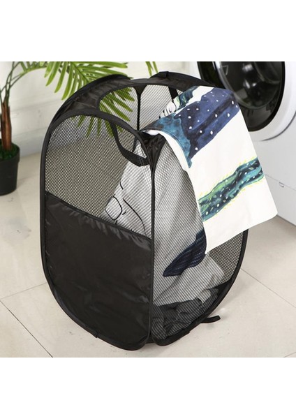 Siyah Stil Katlanır Çamaşır Sepeti Banyo Depolama Giysi Sepeti Kirli Giysi Sepeti Kirli Giysi Saklama Sepeti Kirli Giysi Kovası (Yurt Dışından) fırsatları
