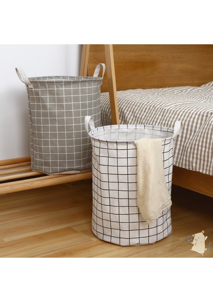 Gri Tarzı 35X35X45CM Pamuk Keten Kirli Çamaşır Sepeti Katlanabilir Yuvarlak Su Geçirmez Organizatör Kova Giyim Çocuk Oyuncağı Büyük Kapasiteli Depolama Ev (Yurt Dışından) fiyatları