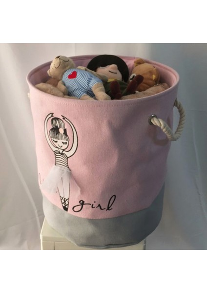 Açık Yeşil Tarzı 35X35X40CM Bale Ayakkabıları Ilmek Kız Depolama Sepeti Keten Pamuk Yuvarlak Kirli Giysiler Tuval Kova Oyuncak Saklama Sepetleri Paniers De Rangement (Yurt Dışından) fırsatları