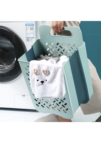 Büyük Lacivert Tarzı 1 Adet Duvara Monte Plastik Katlanabilir Kirli Çamaşır Sepeti Büyük Kapasiteli Ev Banyo Çeşitli Eşyalar Cothes Depolama Sepeti Organizatör (Yurt Dışından) indirimleri