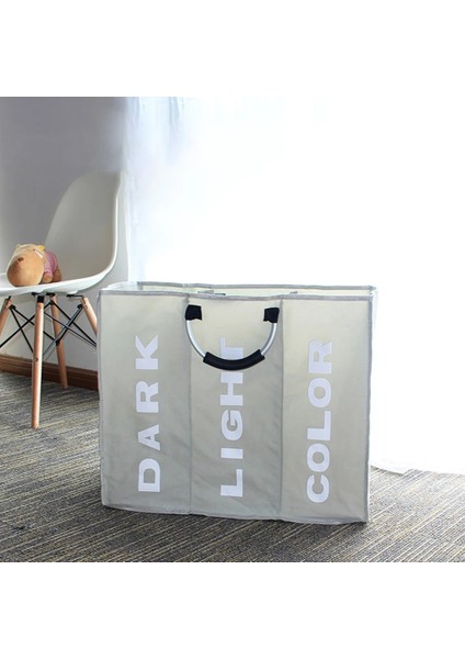 Koyu Haki Stili Yeni Kirli Giysi Saklama Sepeti Üç Izgara Organizatör Sepeti Katlanabilir Büyük Çamaşır Sepeti Su Geçirmez Ev Çamaşır Sepeti (Yurt Dışından) fırsatları