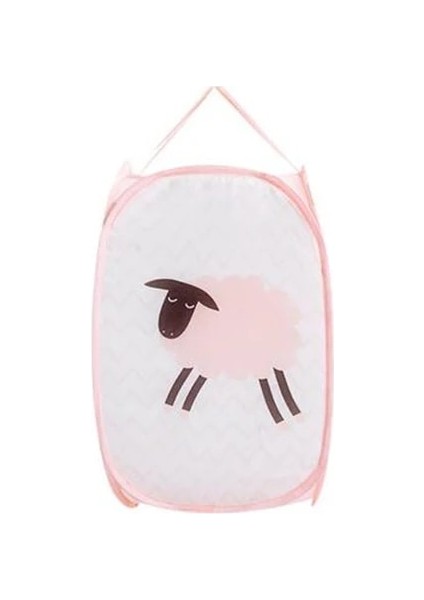 Pembe Tarzı Oyourlıfe Taşınabilir Nefes Örgü Çamaşır Sepeti Katlanabilir Karikatür Kirli Giysiler Sepeti Aile Çamaşır Depolama Sepetleri (Yurt Dışından)