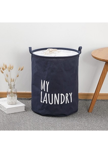 Donanma Tarzı U 40X50CM Büyük Kapasiteli Katlanabilir Çamaşır Sepeti Pamuk Keten Çamaşır Sepeti Giysi Saklama Çantası Çocuk Oyuncağı Depolama Kovası Su Geçirmez (Yurt Dışından)