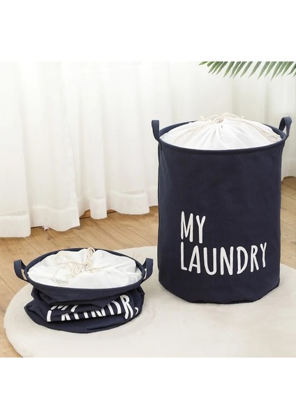 Donanma Tarzı U 40X50CM Büyük Kapasiteli Katlanabilir Çamaşır Sepeti Pamuk Keten Çamaşır Sepeti Giysi Saklama Çantası Çocuk Oyuncağı Depolama Kovası Su Geçirmez (Yurt Dışından) fırsatları