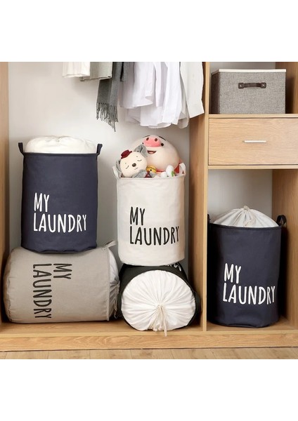 Siyah Stil U 40X50CM Büyük Kapasiteli Katlanabilir Çamaşır Sepeti Pamuk Keten Çamaşır Sepeti Giysi Saklama Çantası Çocuk Oyuncağı Depolama Kovası Su Geçirmez (Yurt Dışından) modelleri