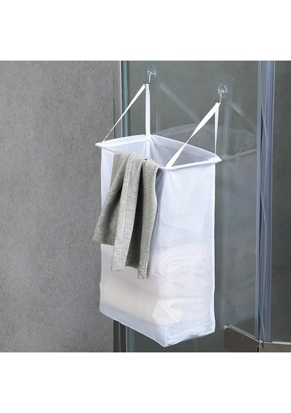 40X24X14CM Duvara Monte Sadelik Çamaşır Sepeti Kirli Giysiler Banyo Balkonu Için Saklama Çantası Asma (Yurt Dışından)